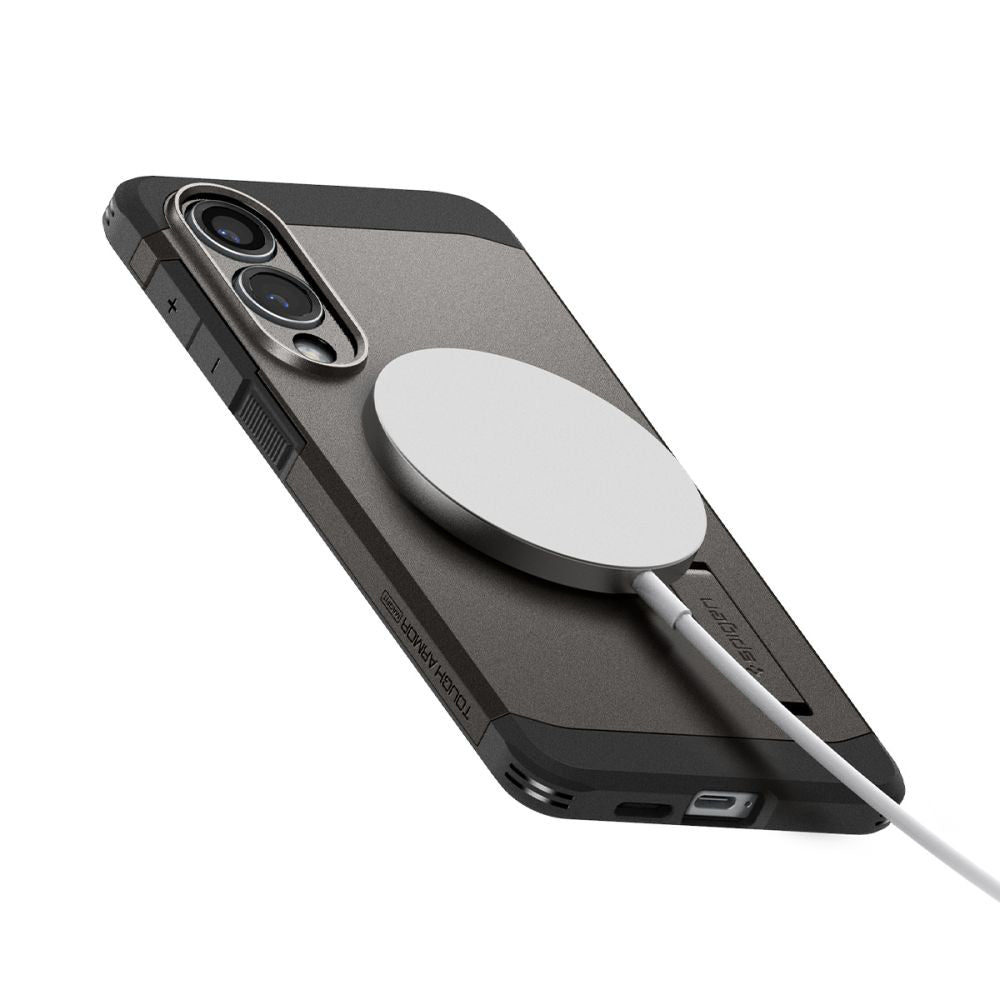 MagSafe Case for Samsung Galaxy S25 Edge S937, Spigen, Tough Armor, Gray ACS09423