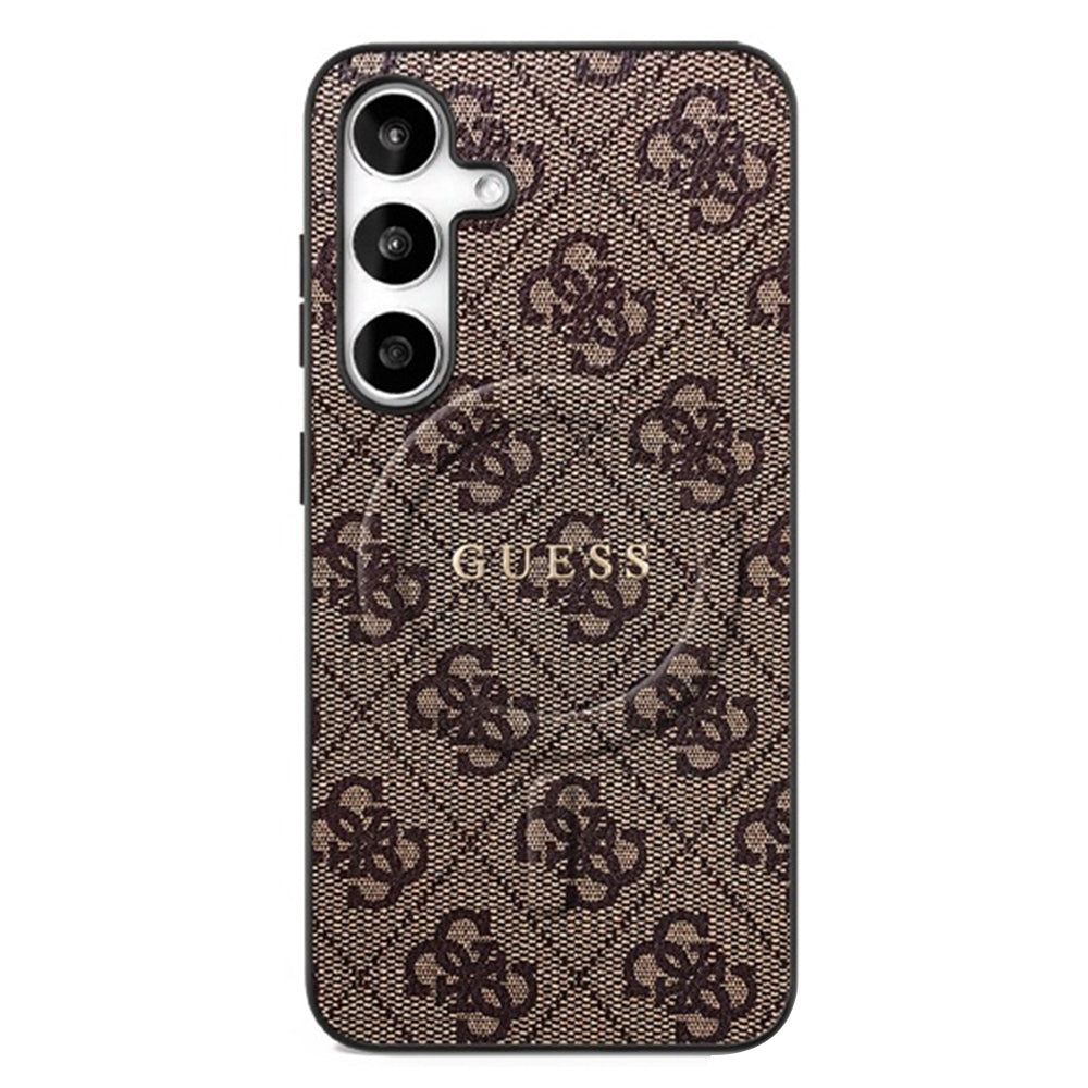 Θήκη MagSafe για Samsung Galaxy S25 FE, Guess, 4G Ring Classic Logo, Καφέ