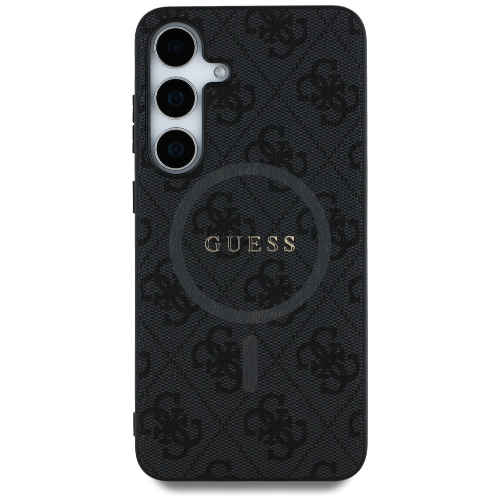 MagSafe Case for Samsung Galaxy S25+ S936, Guess, 4G Ring Classic Logo, Black