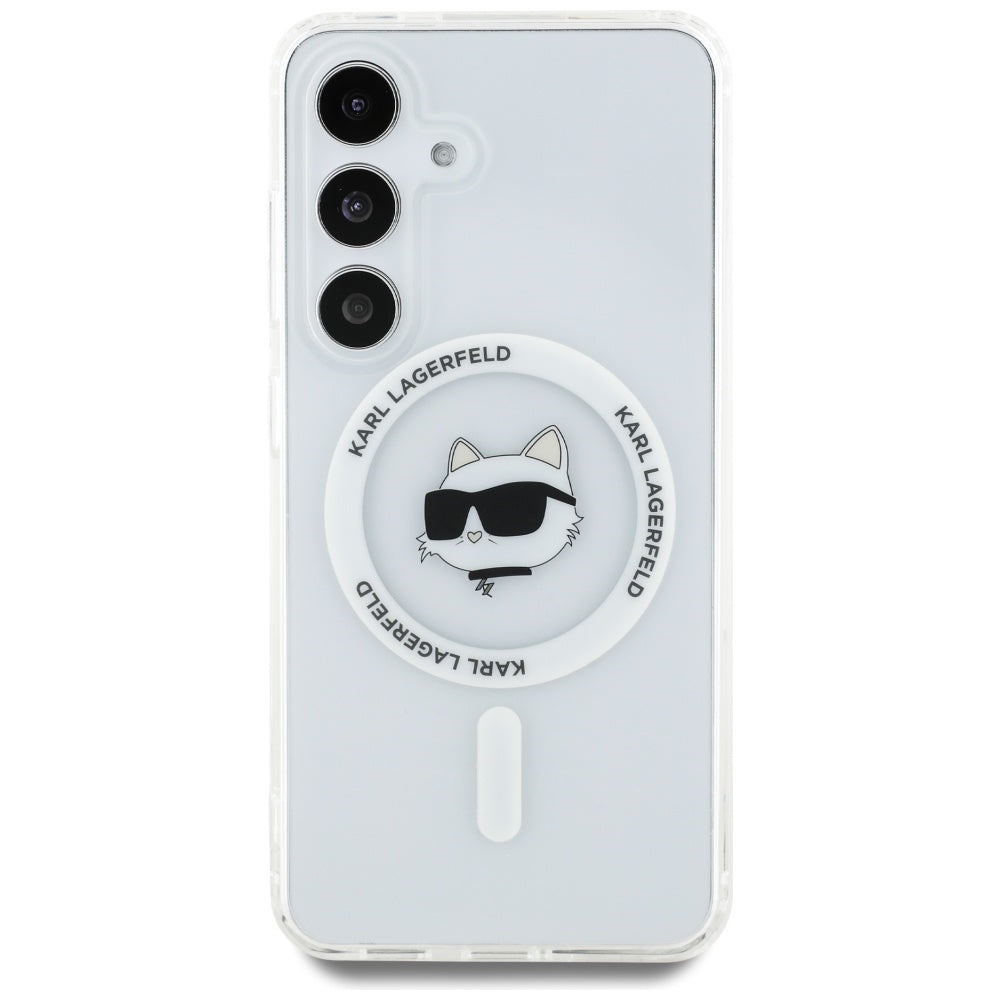 Θήκη MagSafe για Samsung Galaxy S25+ S936, Karl Lagerfeld, IML Choupette's Head, Λευκή
