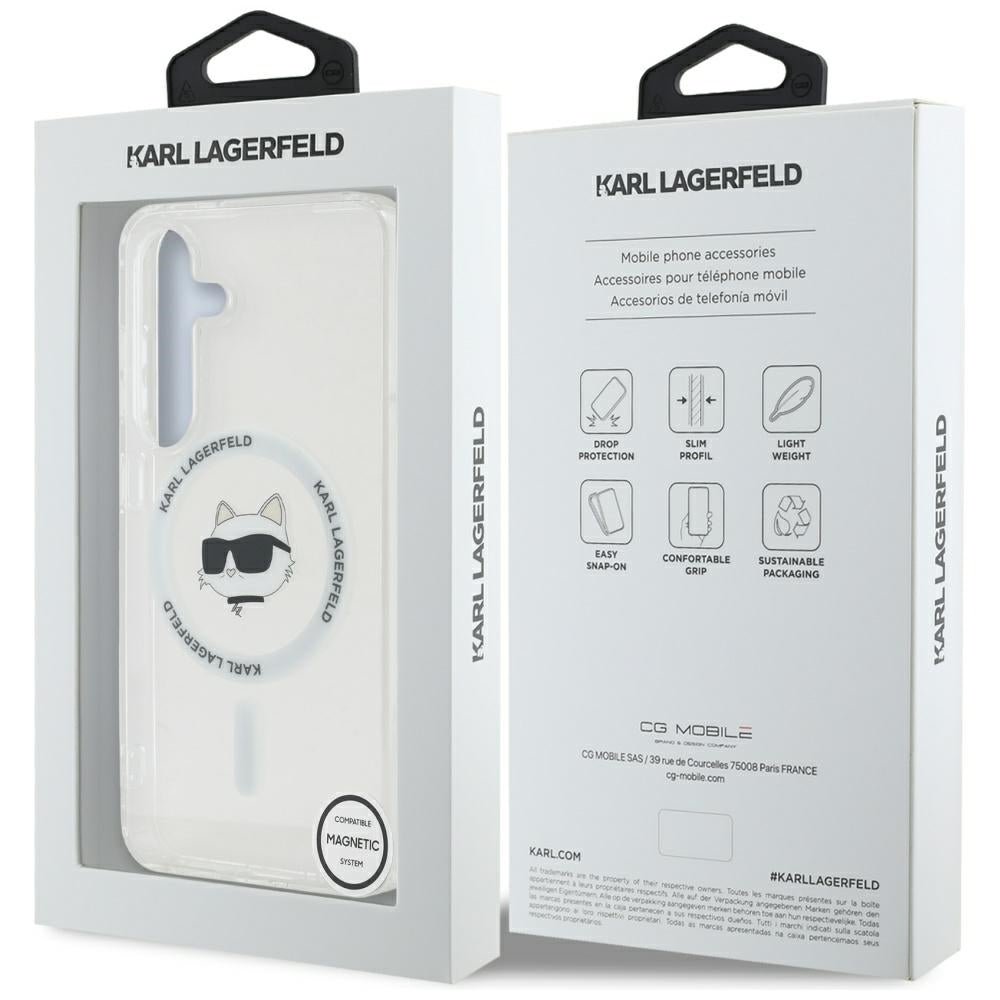 Θήκη MagSafe για Samsung Galaxy S25+ S936, Karl Lagerfeld, IML Choupette's Head, Λευκή