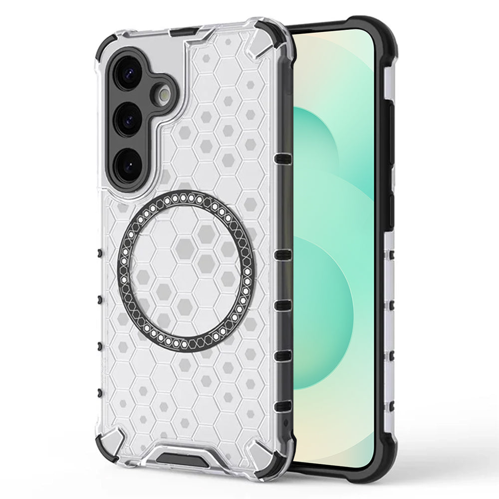 Θήκη MagSafe για Samsung Galaxy S25+ S936, Techsuit, HoneyComb Shield, Λευκό