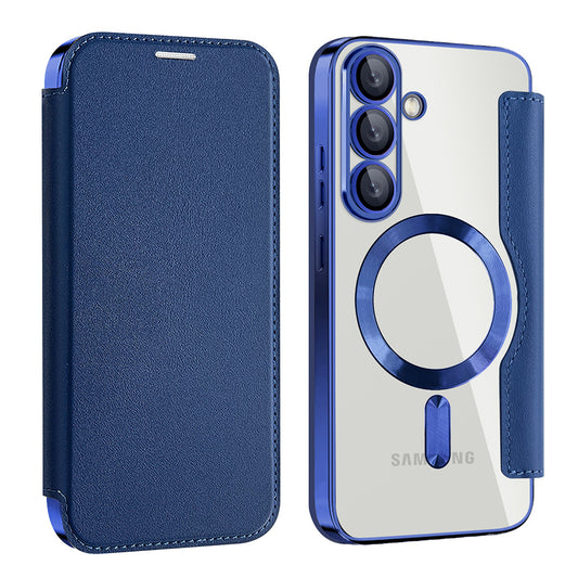 Θήκη MagSafe για Samsung Galaxy S25+ S936, Techsuit, SmartMag Book, Μπλε