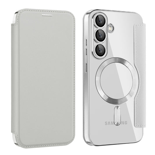Θήκη MagSafe για Samsung Galaxy S25+ S936, Techsuit, SmartMag Book, Γκρι