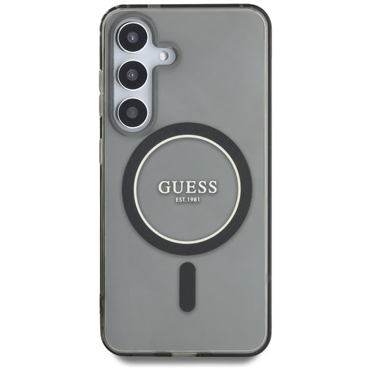Θήκη MagSafe για Samsung Galaxy S25 S931, Guess, IML Glitter Circle, Μαύρη
