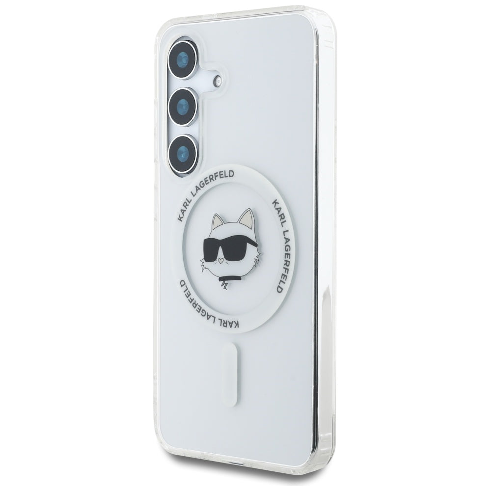Θήκη MagSafe για Samsung Galaxy S25 S931, Karl Lagerfeld, IML Choupette's Head, Λευκή