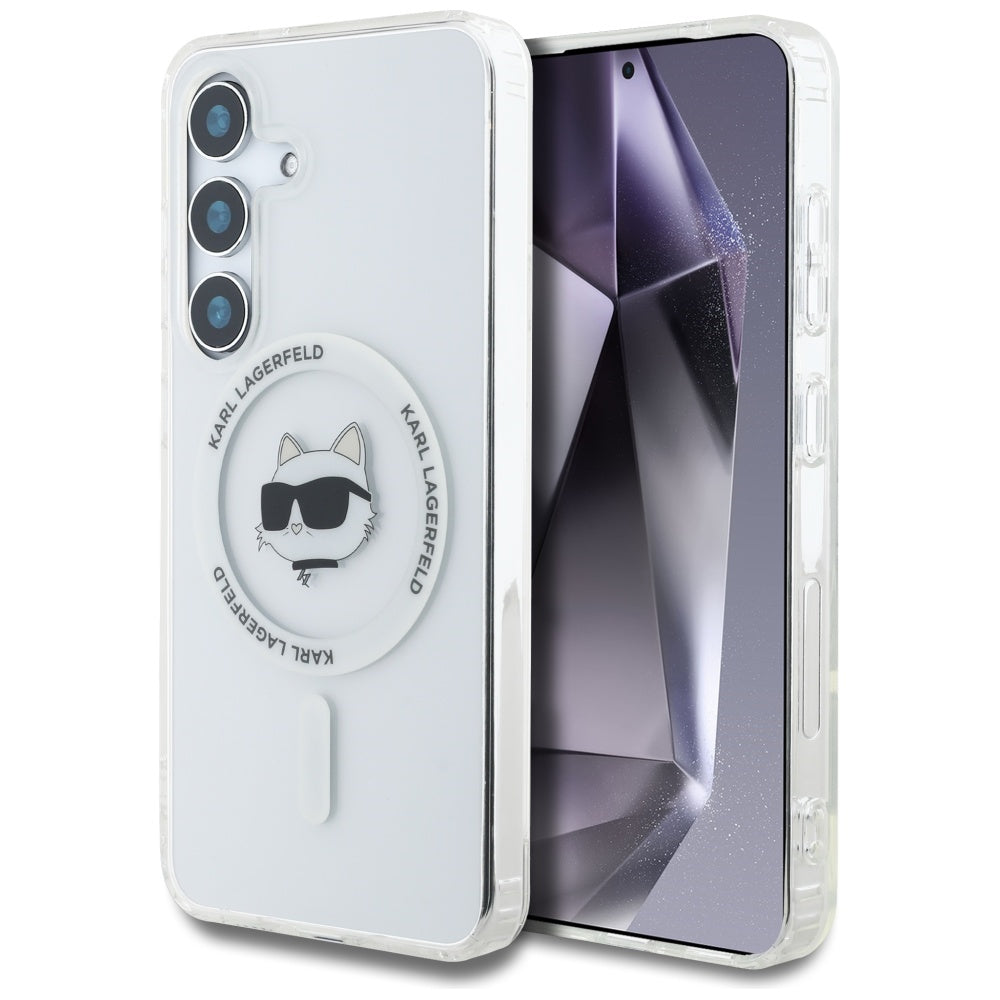 Θήκη MagSafe για Samsung Galaxy S25 S931, Karl Lagerfeld, IML Choupette's Head, Λευκή