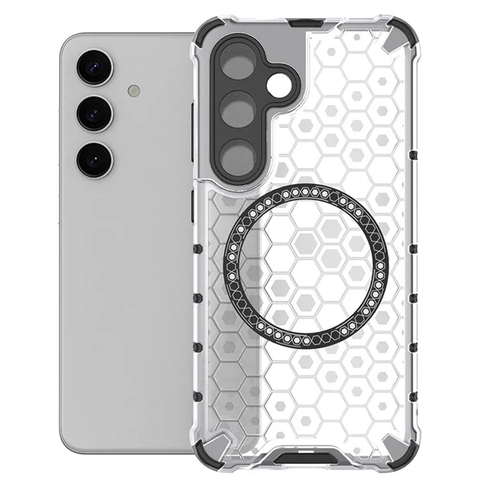 Θήκη MagSafe για Samsung Galaxy S25 S931, Techsuit, HoneyComb Shield, Λευκό