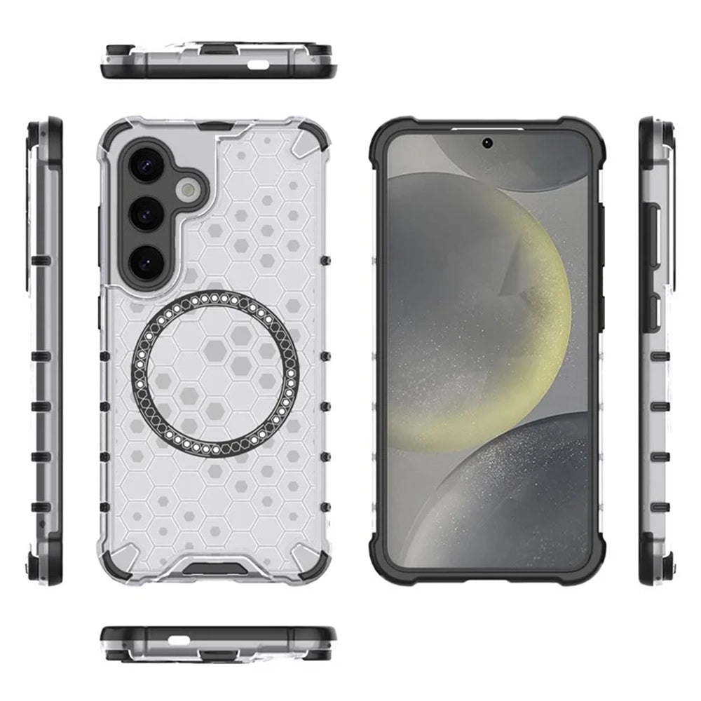 Θήκη MagSafe για Samsung Galaxy S25 S931, Techsuit, HoneyComb Shield, Λευκό