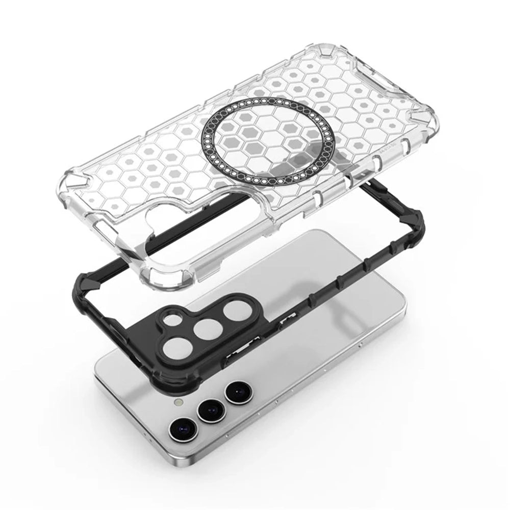 Θήκη MagSafe για Samsung Galaxy S25 S931, Techsuit, HoneyComb Shield, Μαύρη