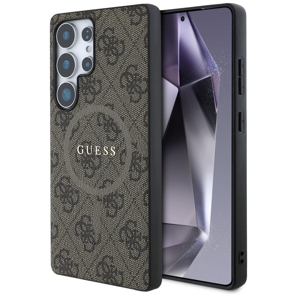Θήκη MagSafe για Samsung Galaxy S25 Ultra S938, Guess, 4G Ring Classic Logo, Καφέ