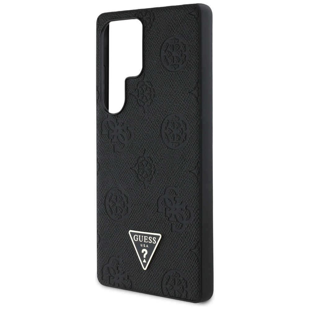 Θήκη MagSafe για Samsung Galaxy S25 Ultra S938, Guess, Peony Grained Hot Stamp Triangle, Μαύρη