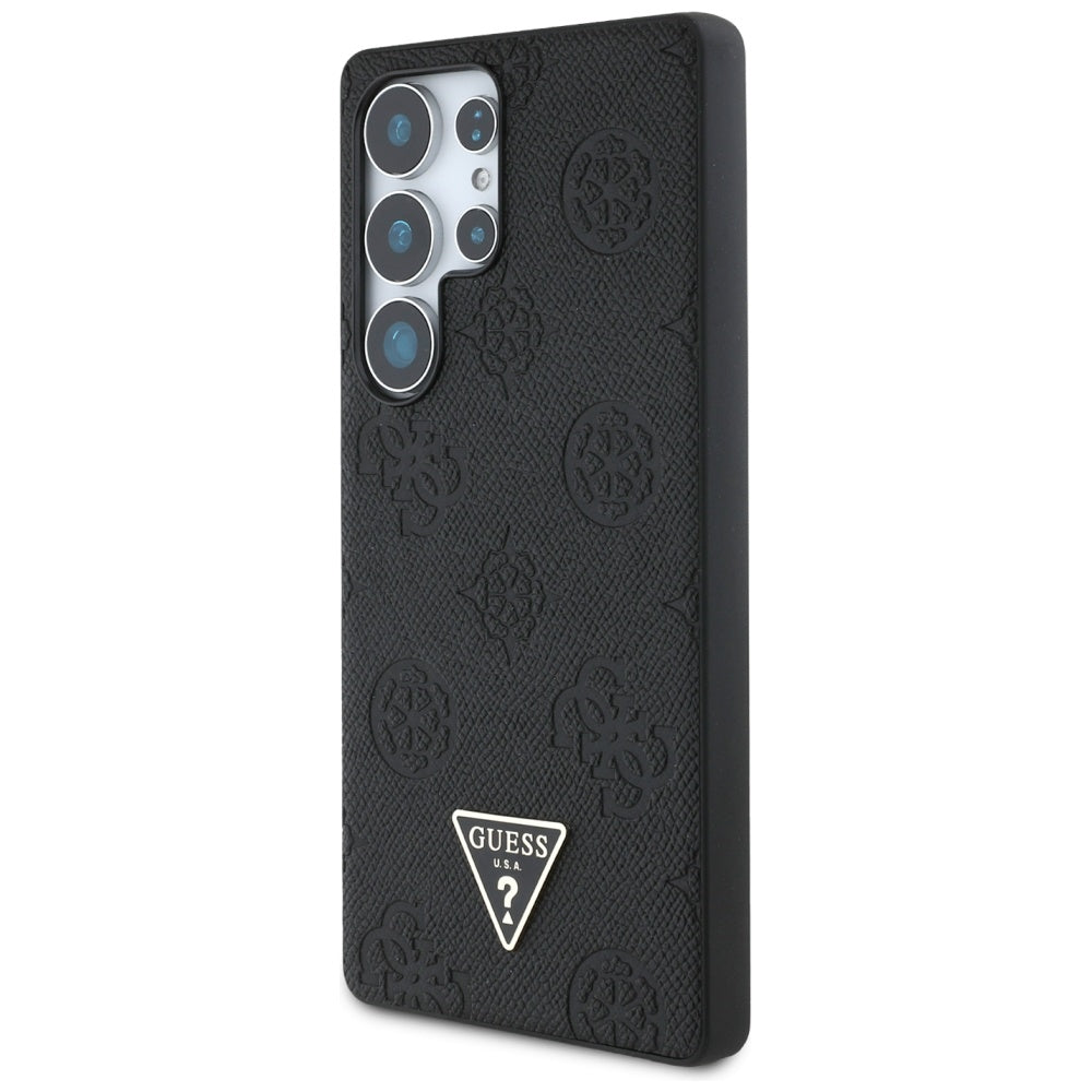 Θήκη MagSafe για Samsung Galaxy S25 Ultra S938, Guess, Peony Grained Hot Stamp Triangle, Μαύρη