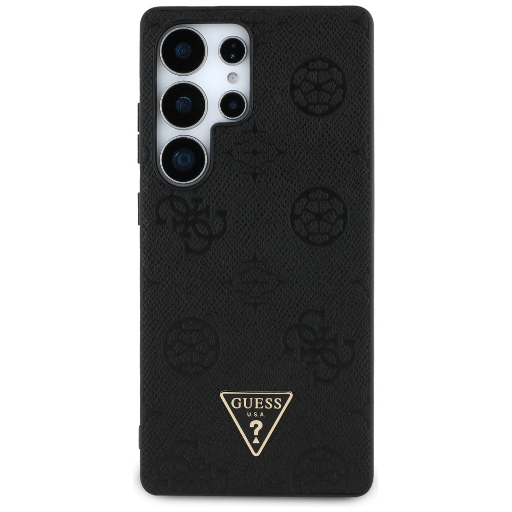 Θήκη MagSafe για Samsung Galaxy S25 Ultra S938, Guess, Peony Grained Hot Stamp Triangle, Μαύρη