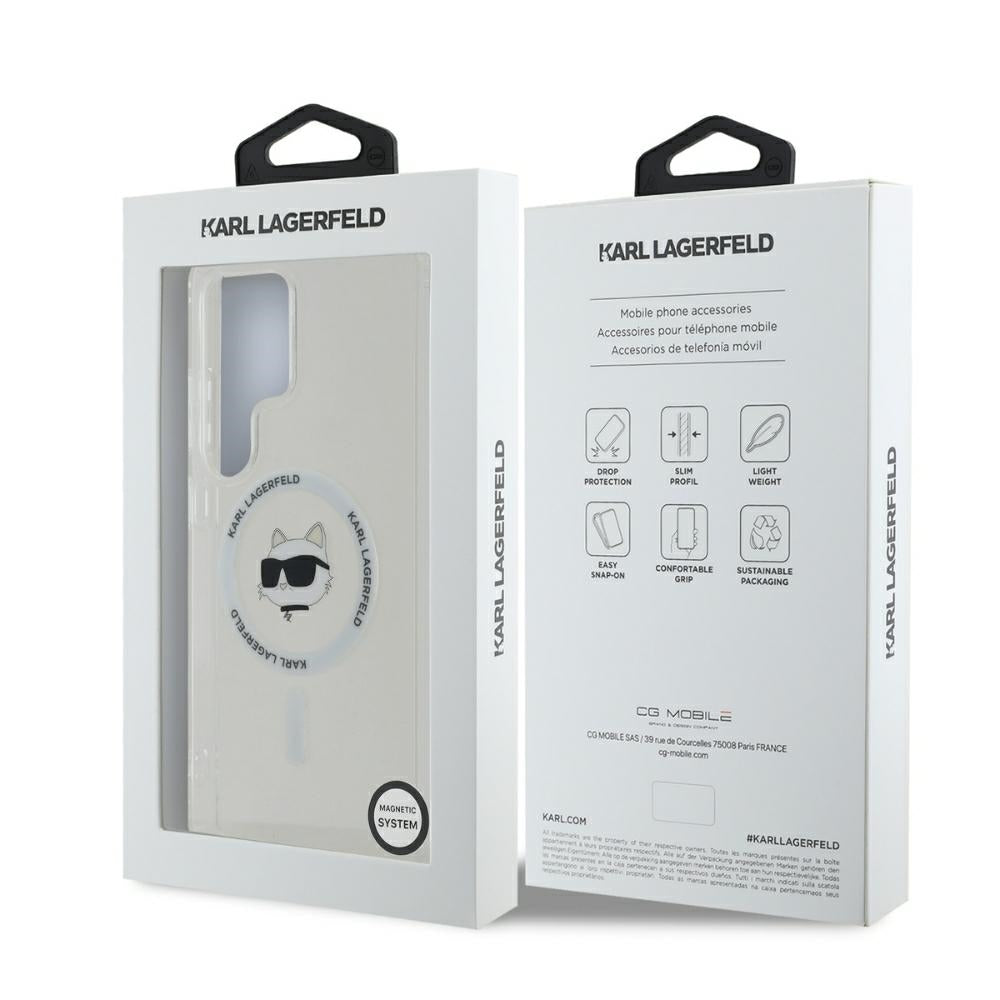Θήκη MagSafe για Samsung Galaxy S25 Ultra S938, Karl Lagerfeld, IML Choupette's Head, Λευκή.