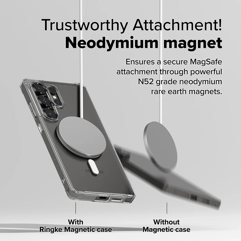 Θήκη MagSafe για Samsung Galaxy S25 Ultra S938, Ringke, Fusion, Ματ Διαφανής
