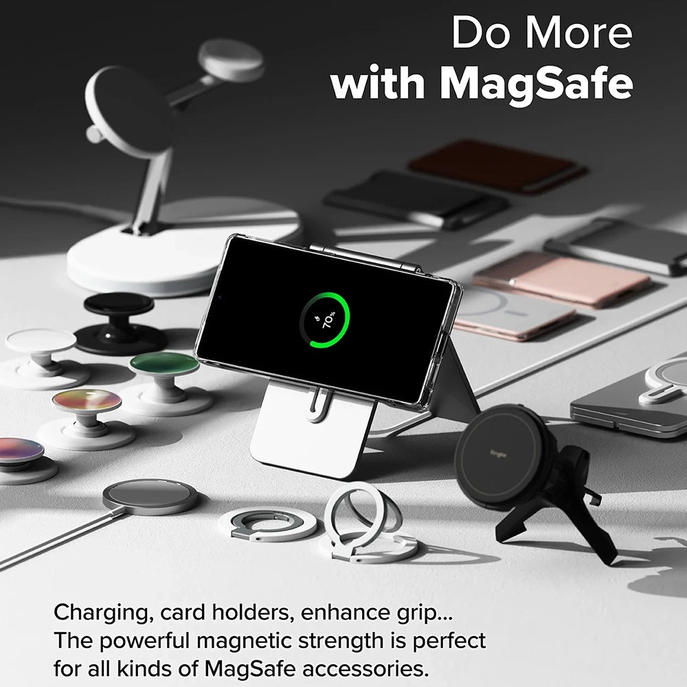 Θήκη MagSafe για Samsung Galaxy S25 Ultra S938, Ringke, Fusion, Ματ Διαφανής