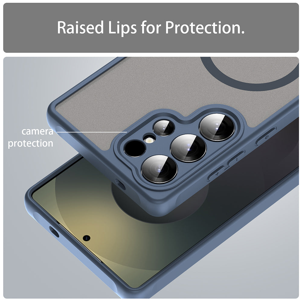 Θήκη MagSafe για Samsung Galaxy S25 Ultra S938, Techsuit, HaloFrost II, Μπλε Σκούρο