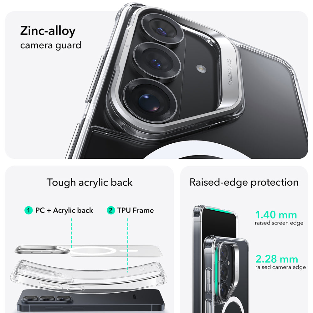 Θήκη MagSafe για Samsung Galaxy S26 S942, ESR, Classic Hybrid Kickstand, Διάφανη