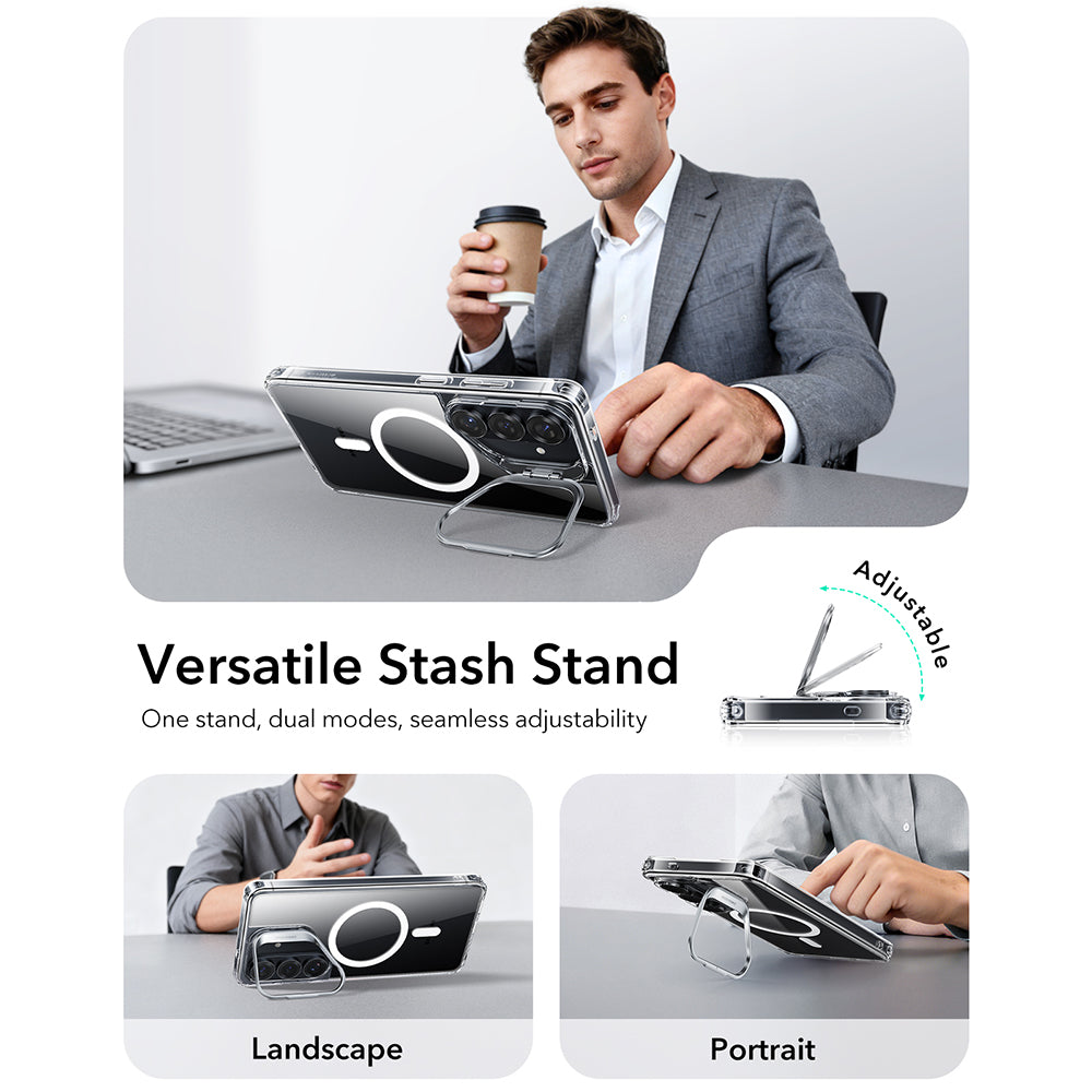 Θήκη MagSafe για Samsung Galaxy S26 S942, ESR, Classic Hybrid Kickstand, Διάφανη