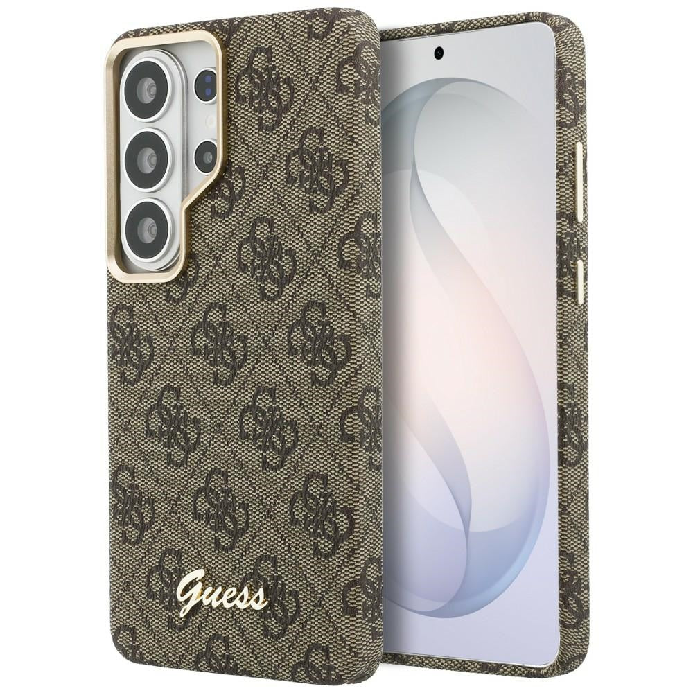 Θήκη MagSafe για Samsung Galaxy S26 S942, Guess, 4G Script Logo, Καφέ