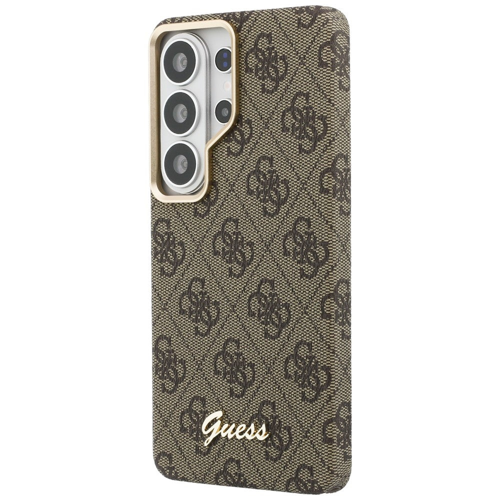 Θήκη MagSafe για Samsung Galaxy S26 S942, Guess, 4G Script Logo, Καφέ