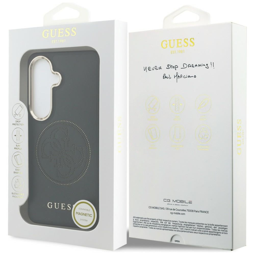 Θήκη MagSafe για Samsung Galaxy S26 S942, Guess, Perforated Logo, Μαύρη