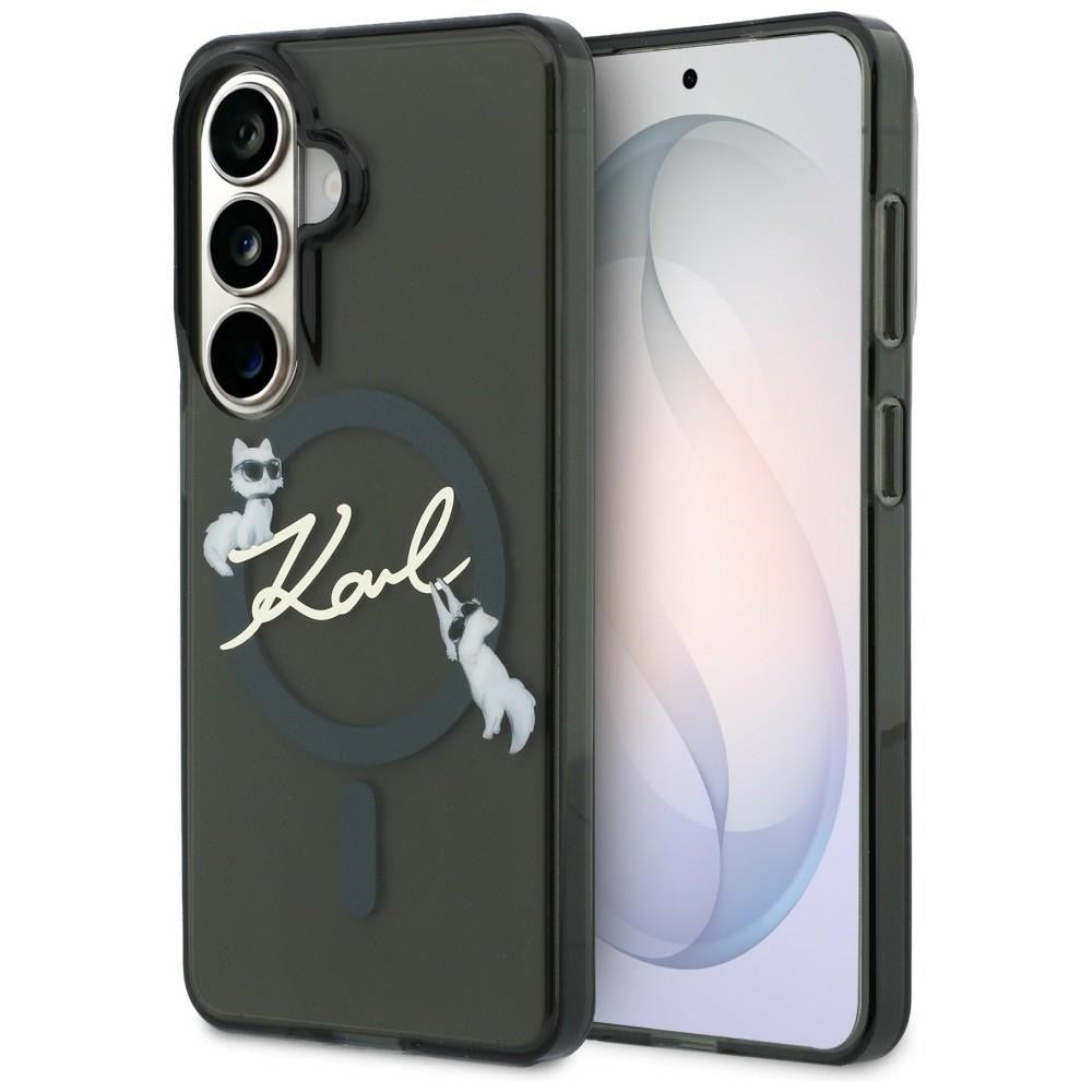 Θήκη MagSafe για Samsung Galaxy S26 S942, Karl Lagerfeld, IML Choupette Karl Script Logo, Μαύρο
