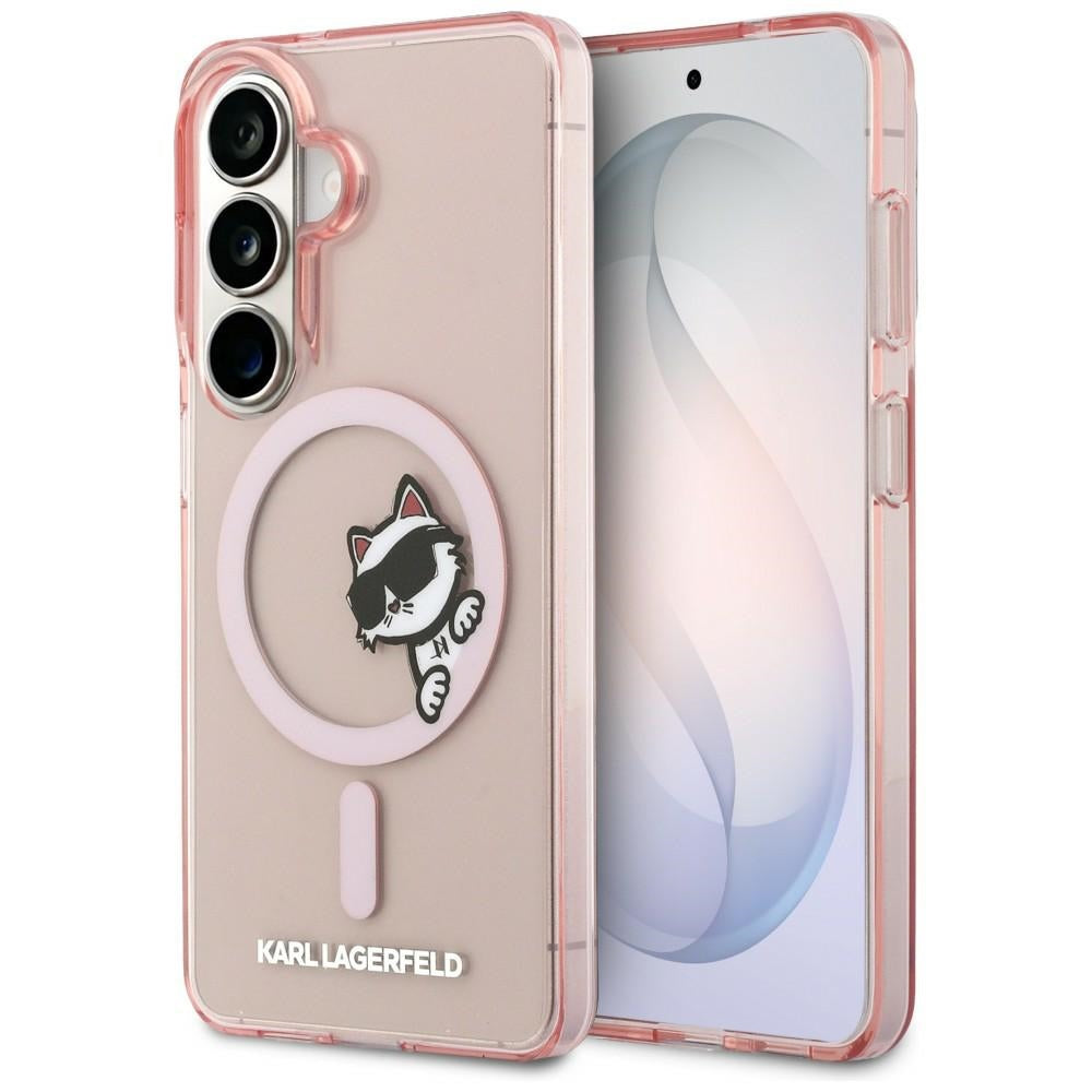 Θήκη MagSafe για Samsung Galaxy S26 S942, Karl Lagerfeld, IML Choupette Peekaboo Logo, Ροζ