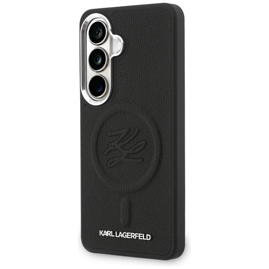 Θήκη MagSafe για Samsung Galaxy S26 S942, Karl Lagerfeld, Initial Logo Debossed, Μαύρη
