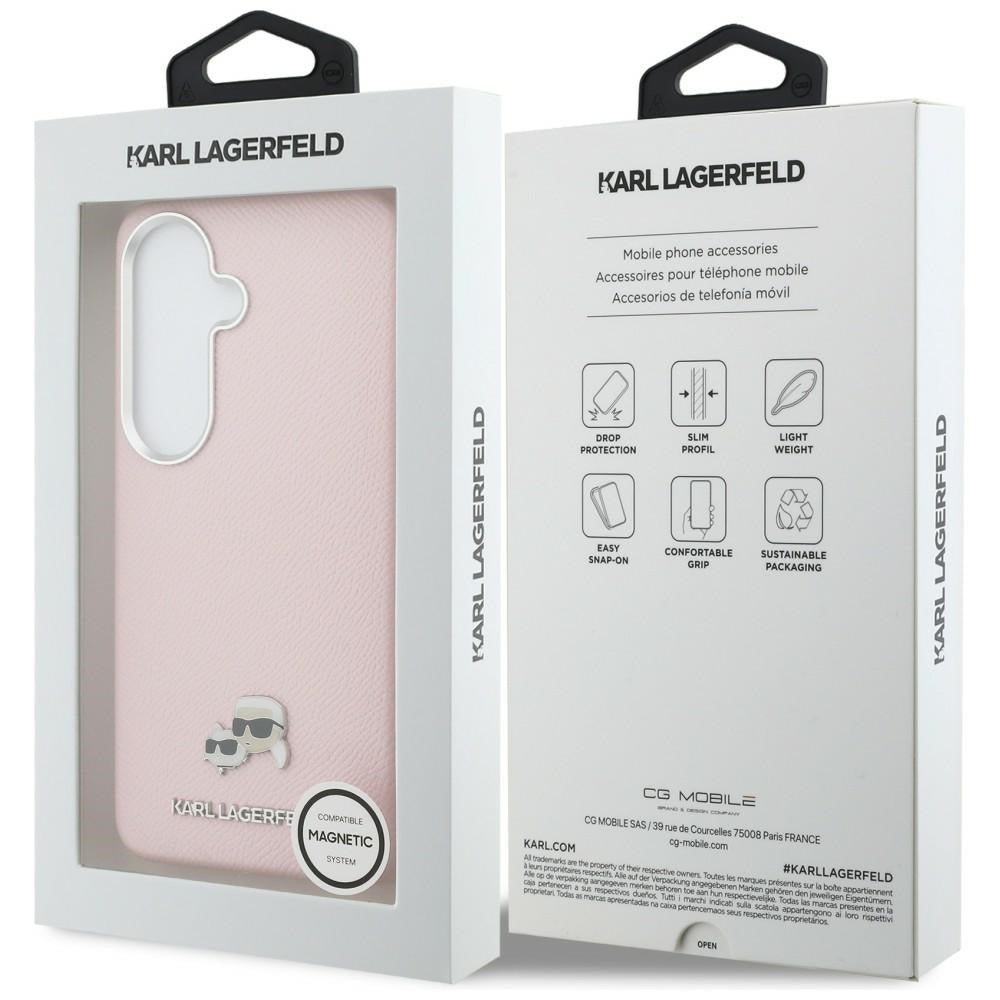 Θήκη MagSafe για Samsung Galaxy S26 S942, Karl Lagerfeld, Karl & Choupette Head's Pin, Ροζ
