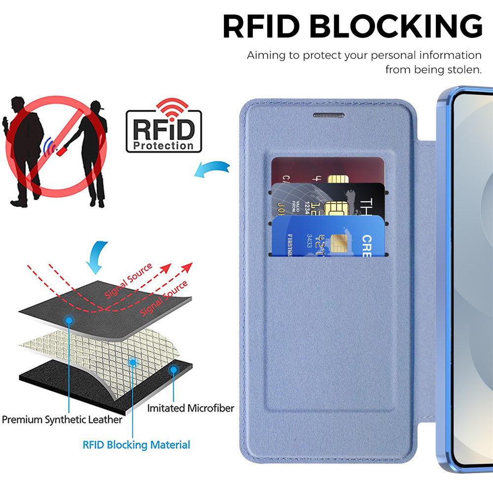 Θήκη MagSafe για Samsung Galaxy S26, Techsuit, SmartMag Book, Μπλε