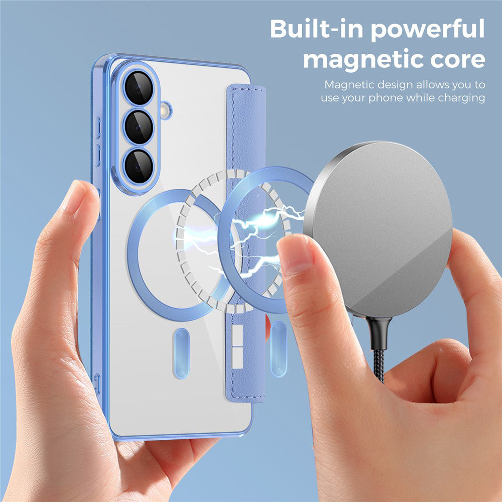 Θήκη MagSafe για Samsung Galaxy S26, Techsuit, SmartMag Book, Μπλε