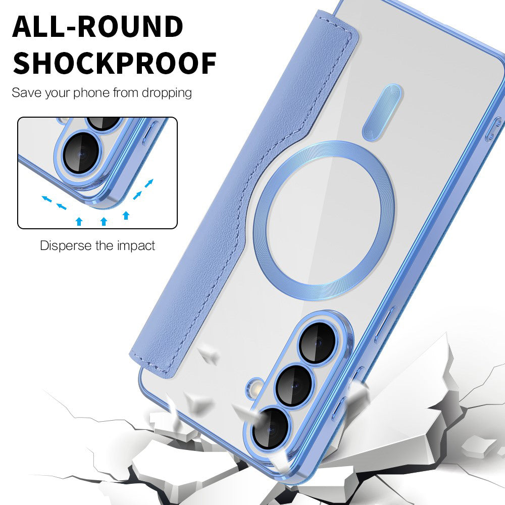 Θήκη MagSafe για Samsung Galaxy S26, Techsuit, SmartMag Book, Μπλε