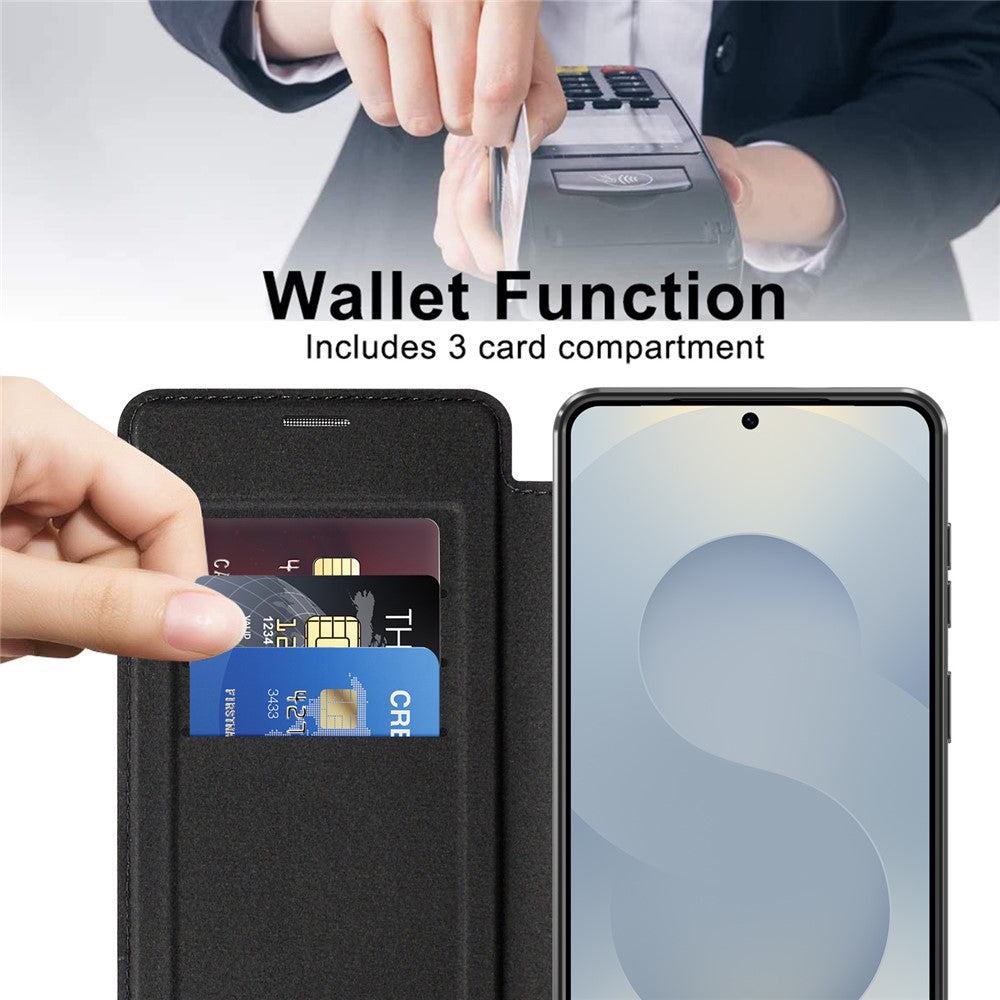 Θήκη MagSafe για Samsung Galaxy S26 S942, Techsuit, SmartMag Book, Μαύρο