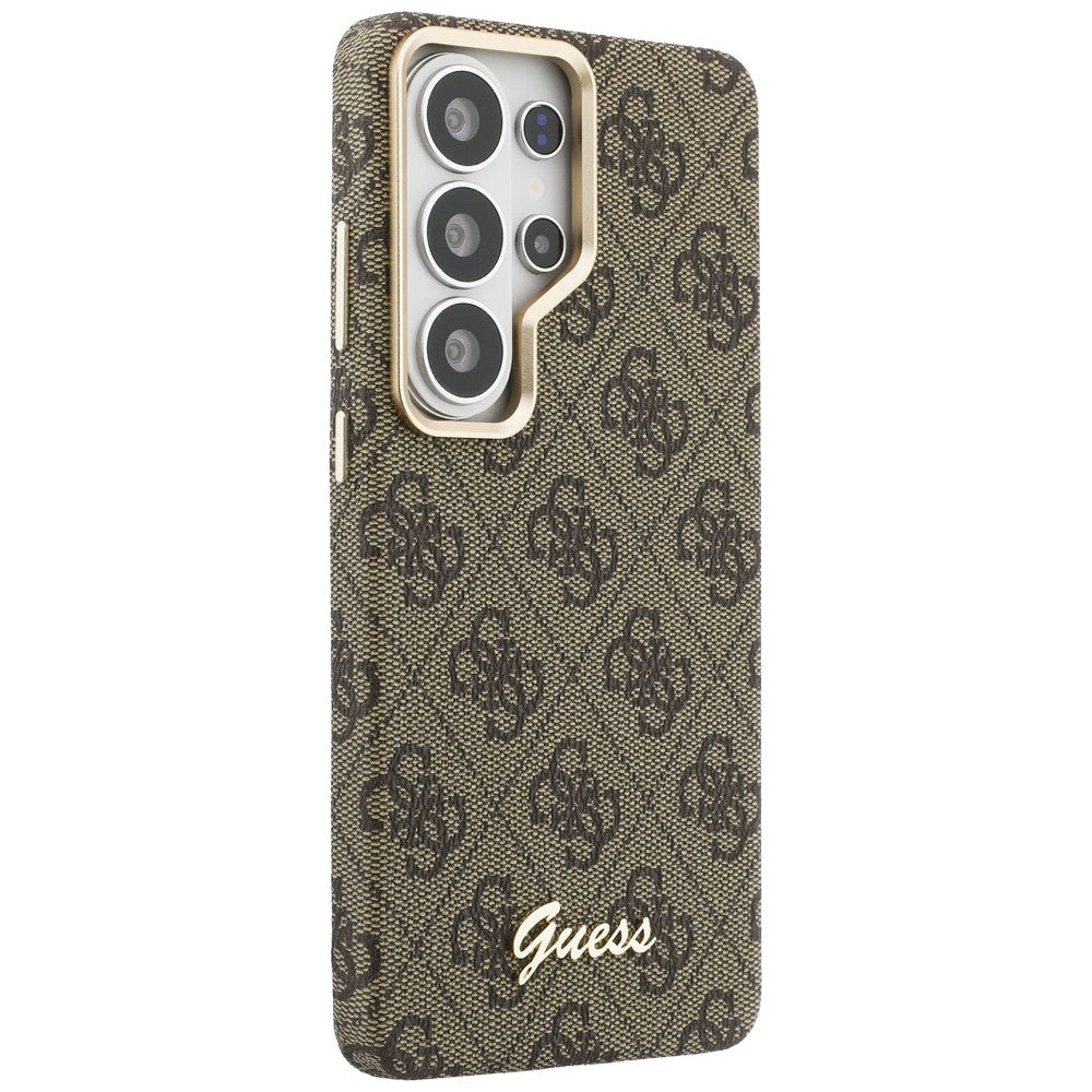 Θήκη MagSafe για Samsung Galaxy S26 Ultra S948, Guess, 4G Script Logo, Καφέ