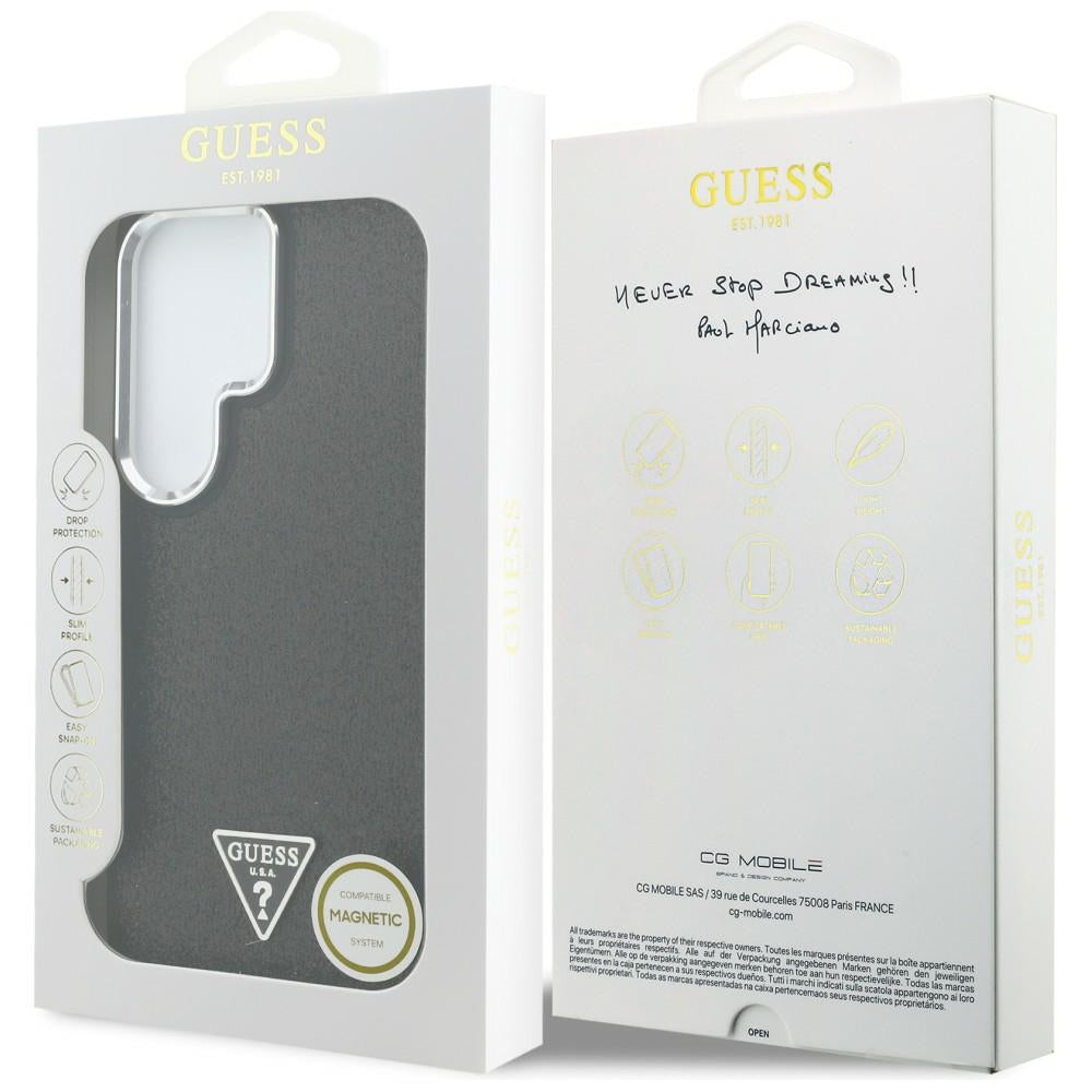 Θήκη MagSafe για Samsung Galaxy S26 Ultra S948, Guess, Fixed Glitter Triangle Logo, Μαύρη
