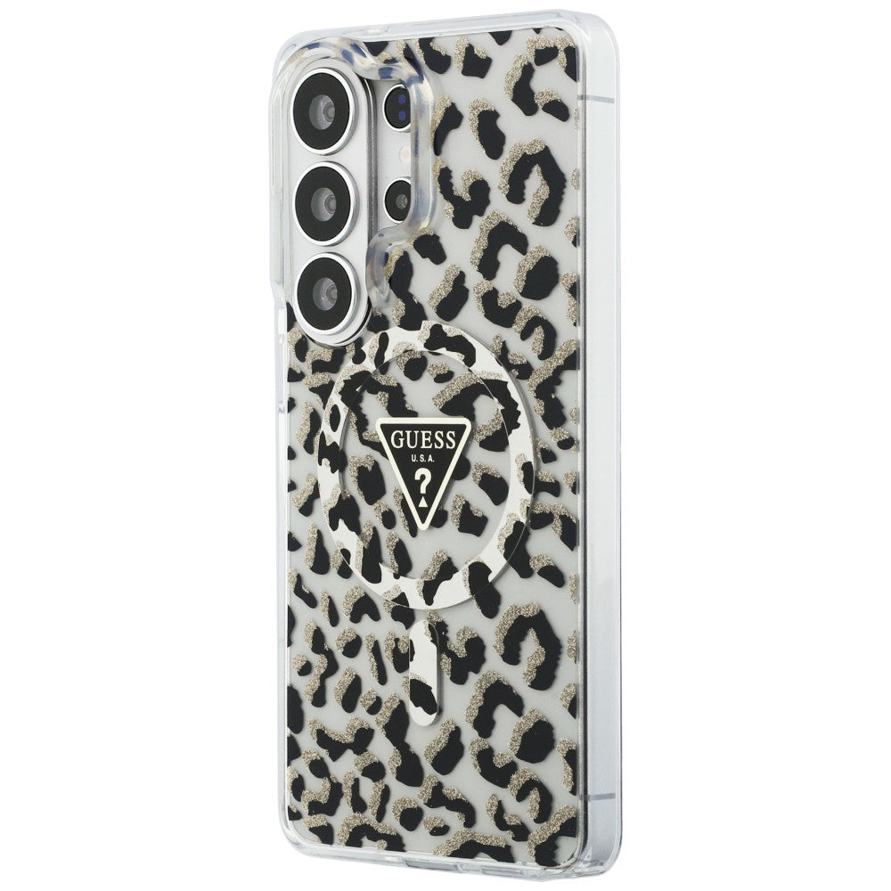 Θήκη MagSafe για Samsung Galaxy S26 Ultra S948, Guess, IML Leopard Pattern, Μαύρη