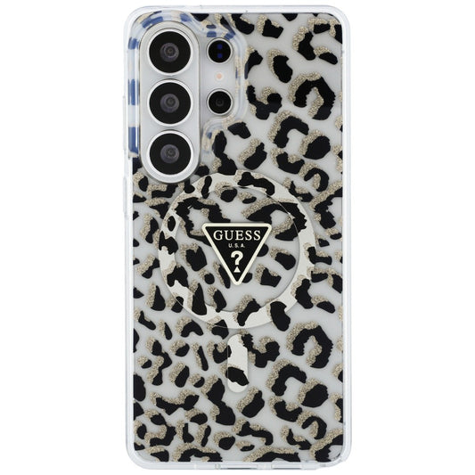 MagSafe Case for Samsung Galaxy S26 Ultra S948, Guess, IML Leopard Pattern, Black