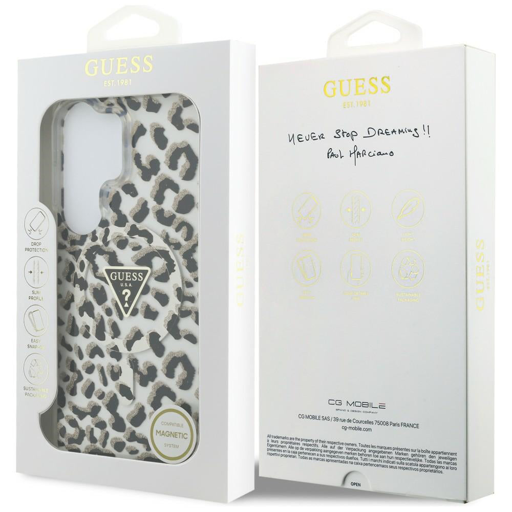 Θήκη MagSafe για Samsung Galaxy S26 Ultra S948, Guess, IML Leopard Pattern, Μαύρη