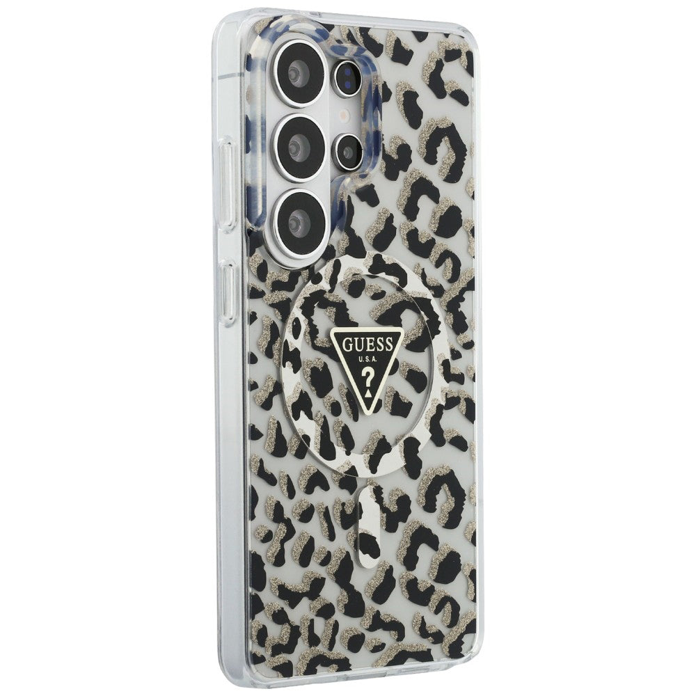 Θήκη MagSafe για Samsung Galaxy S26 Ultra S948, Guess, IML Leopard Pattern, Μαύρη
