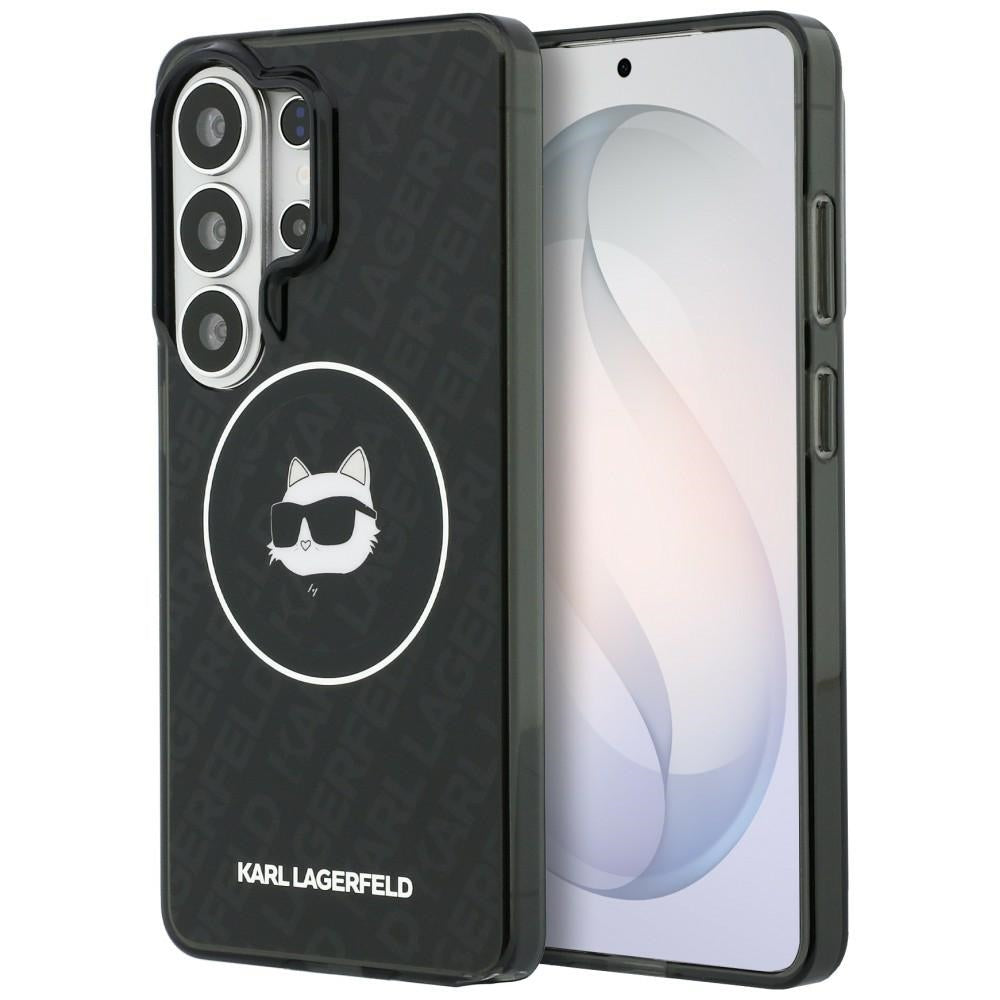 Θήκη MagSafe για Samsung Galaxy S26 Ultra S948, Karl Lagerfeld, IML Choupette Head on KL Repeated Logo, Μαύρη