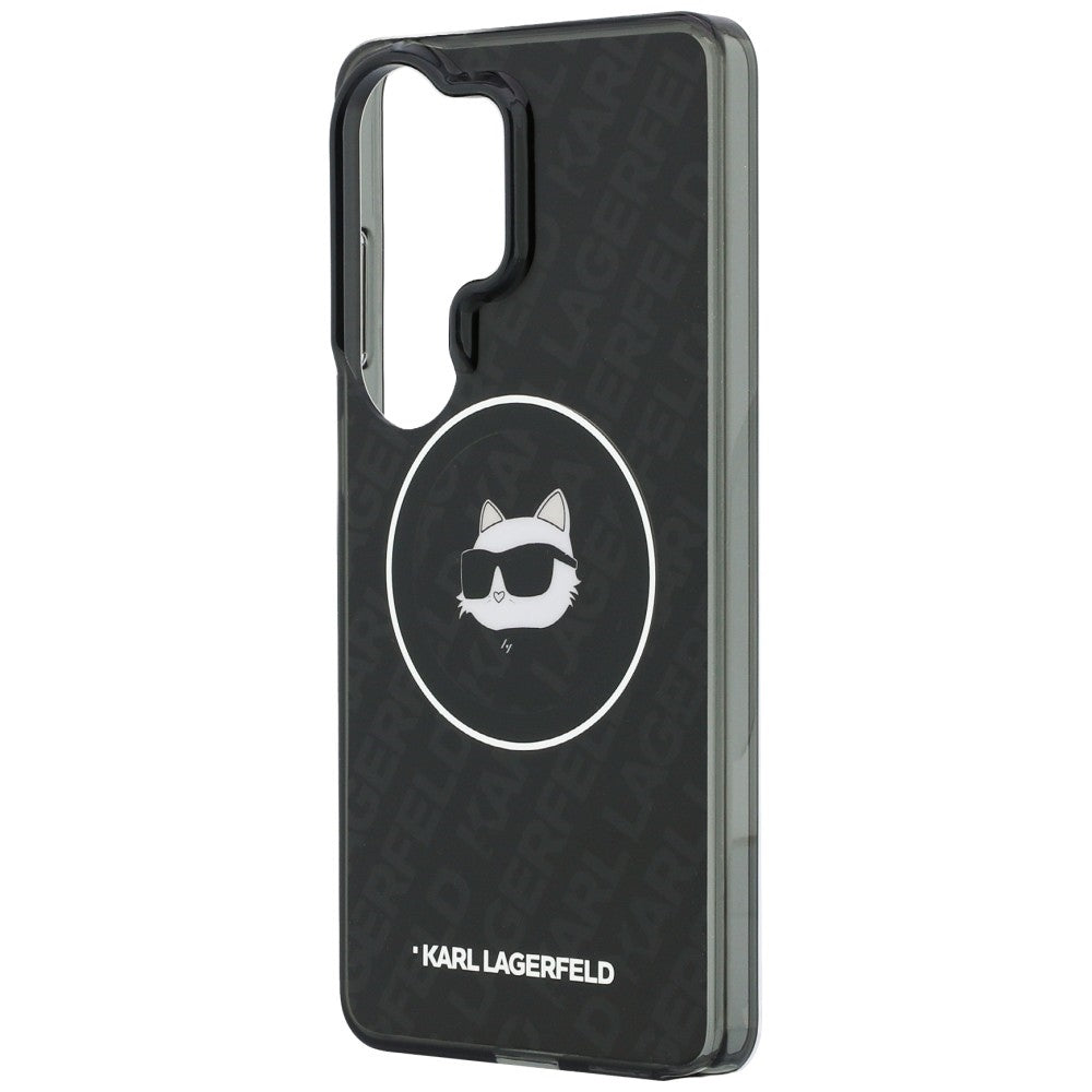Θήκη MagSafe για Samsung Galaxy S26 Ultra S948, Karl Lagerfeld, IML Choupette Head on KL Repeated Logo, Μαύρη