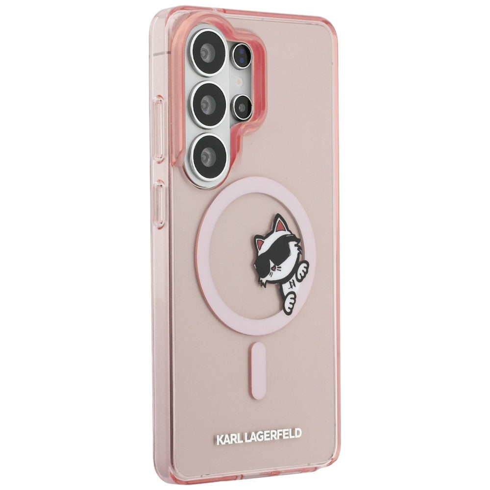 Θήκη MagSafe για Samsung Galaxy S26 Ultra S948, Karl Lagerfeld, IML Choupette Peekaboo Logo, Ροζ