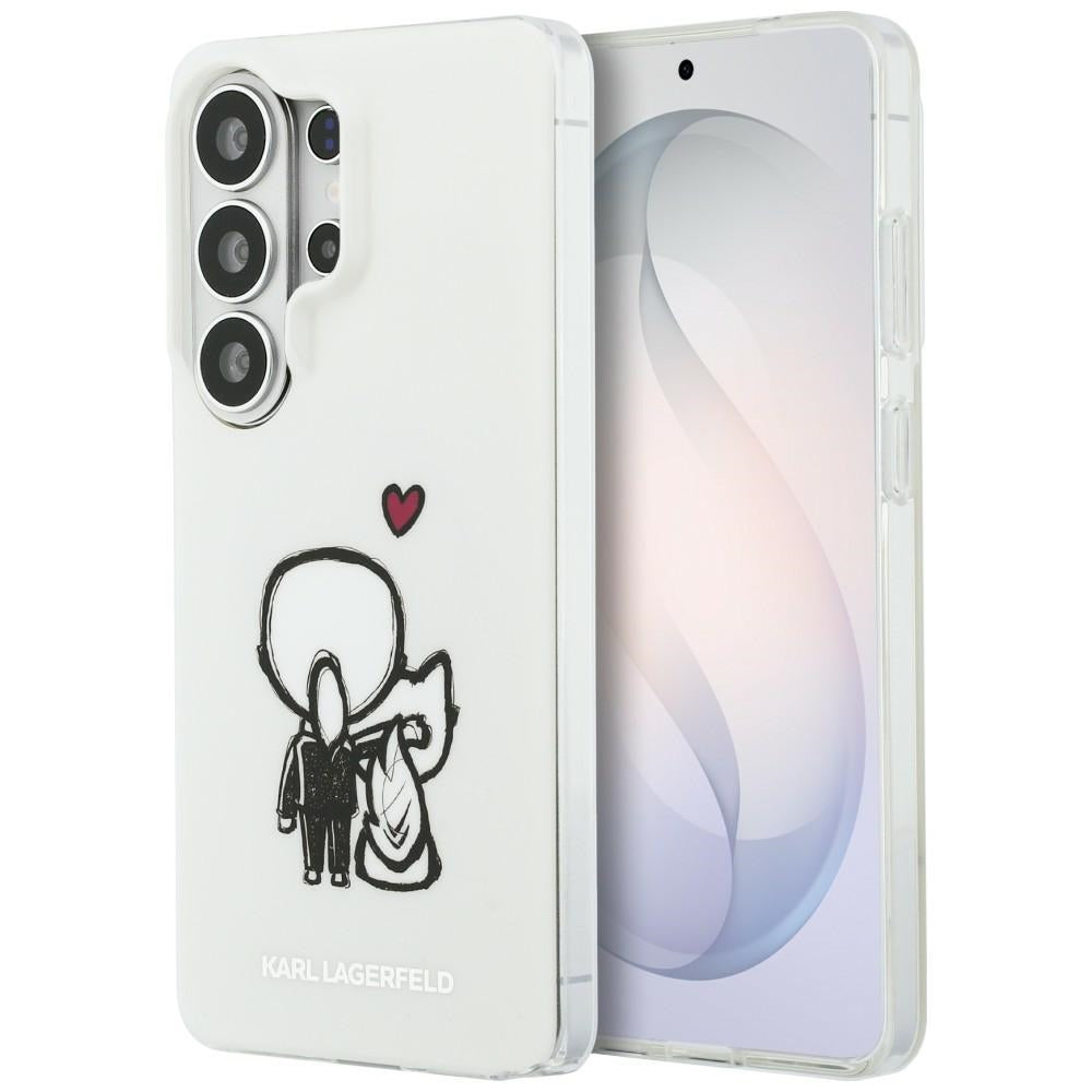 Θήκη MagSafe για Samsung Galaxy S26 Ultra S948, Karl Lagerfeld, IML Karl & Choupette Back Logo, Λευκό