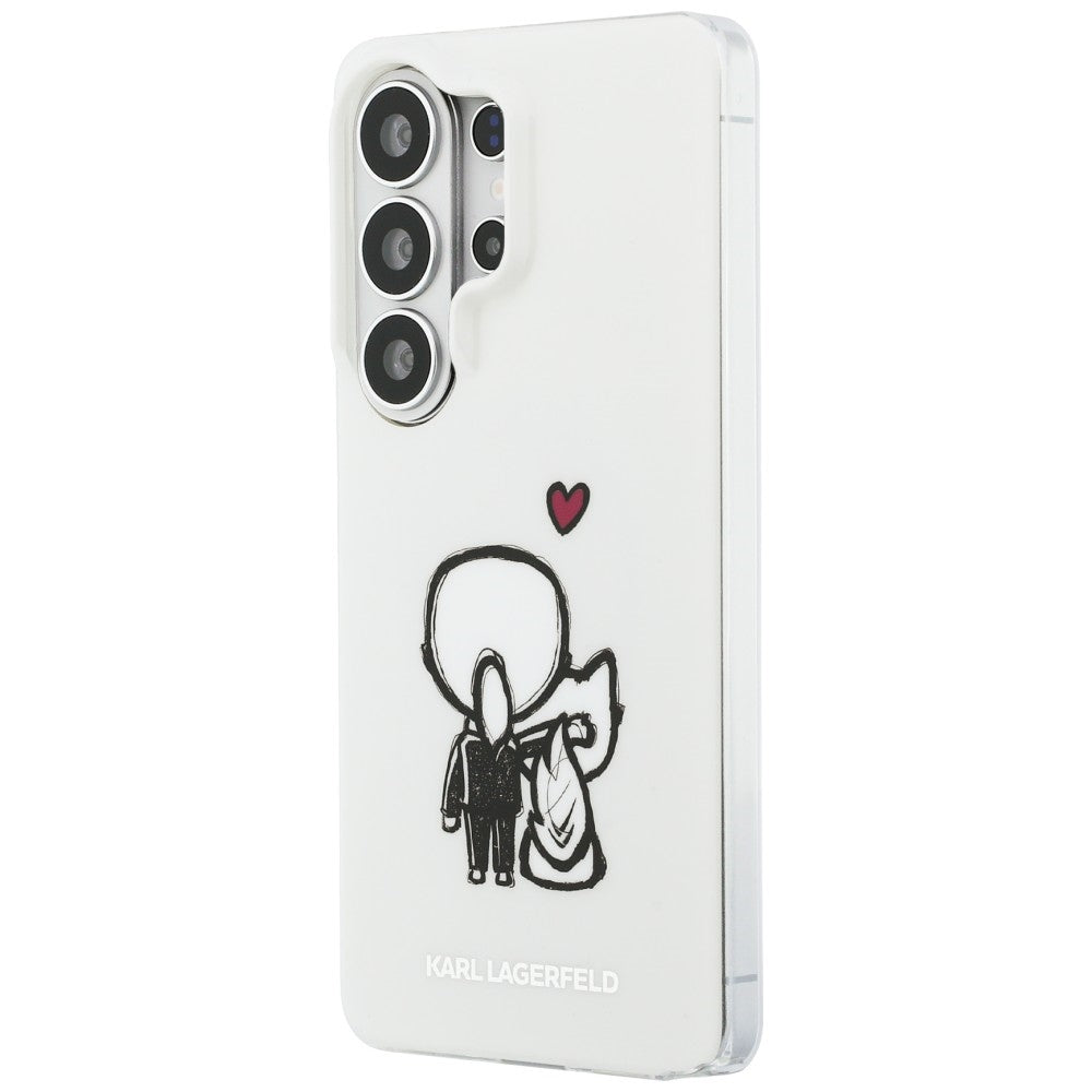 Θήκη MagSafe για Samsung Galaxy S26 Ultra S948, Karl Lagerfeld, IML Karl & Choupette Back Logo, Λευκό