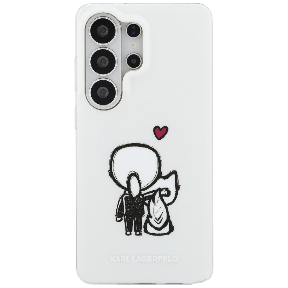 Θήκη MagSafe για Samsung Galaxy S26 Ultra S948, Karl Lagerfeld, IML Karl & Choupette Back Logo, Λευκό