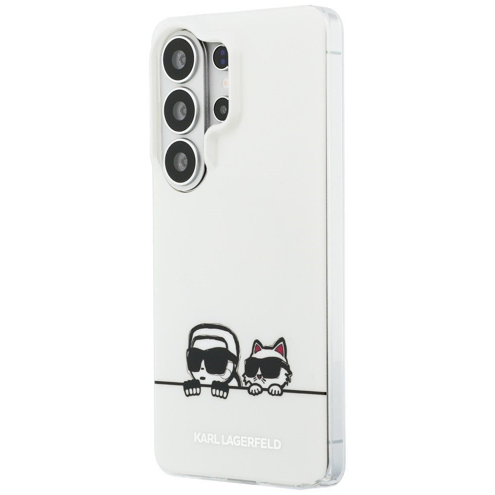 Θήκη MagSafe για Samsung Galaxy S26 Ultra S948, Karl Lagerfeld, IML Karl & Choupette Peekaboo Logo, Λευκή