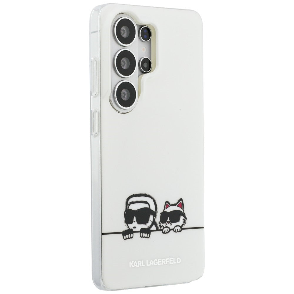 Θήκη MagSafe για Samsung Galaxy S26 Ultra S948, Karl Lagerfeld, IML Karl & Choupette Peekaboo Logo, Λευκή
