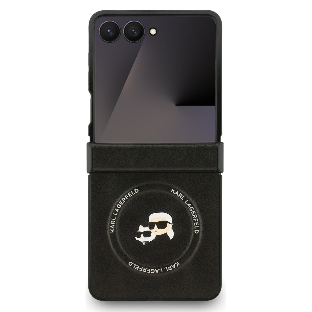 Θήκη MagSafe για Samsung Galaxy Z Flip7 F766, Karl Lagerfeld, Karl & Choupette Pins, Μαύρη
